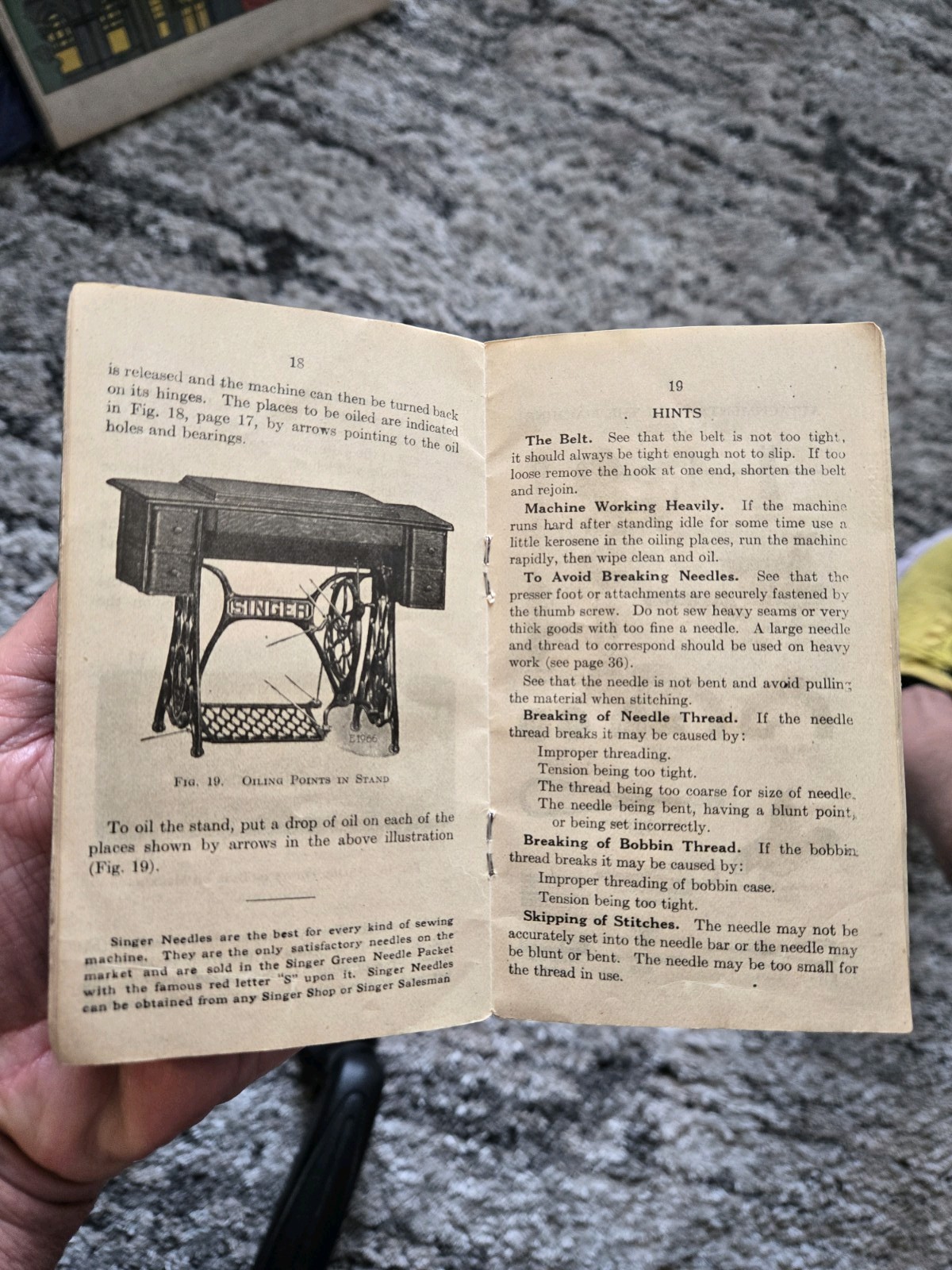 Vintage SINGER SEWING MACHINE 1915 Instruction Operating MANUAL Booklet #66 NICE