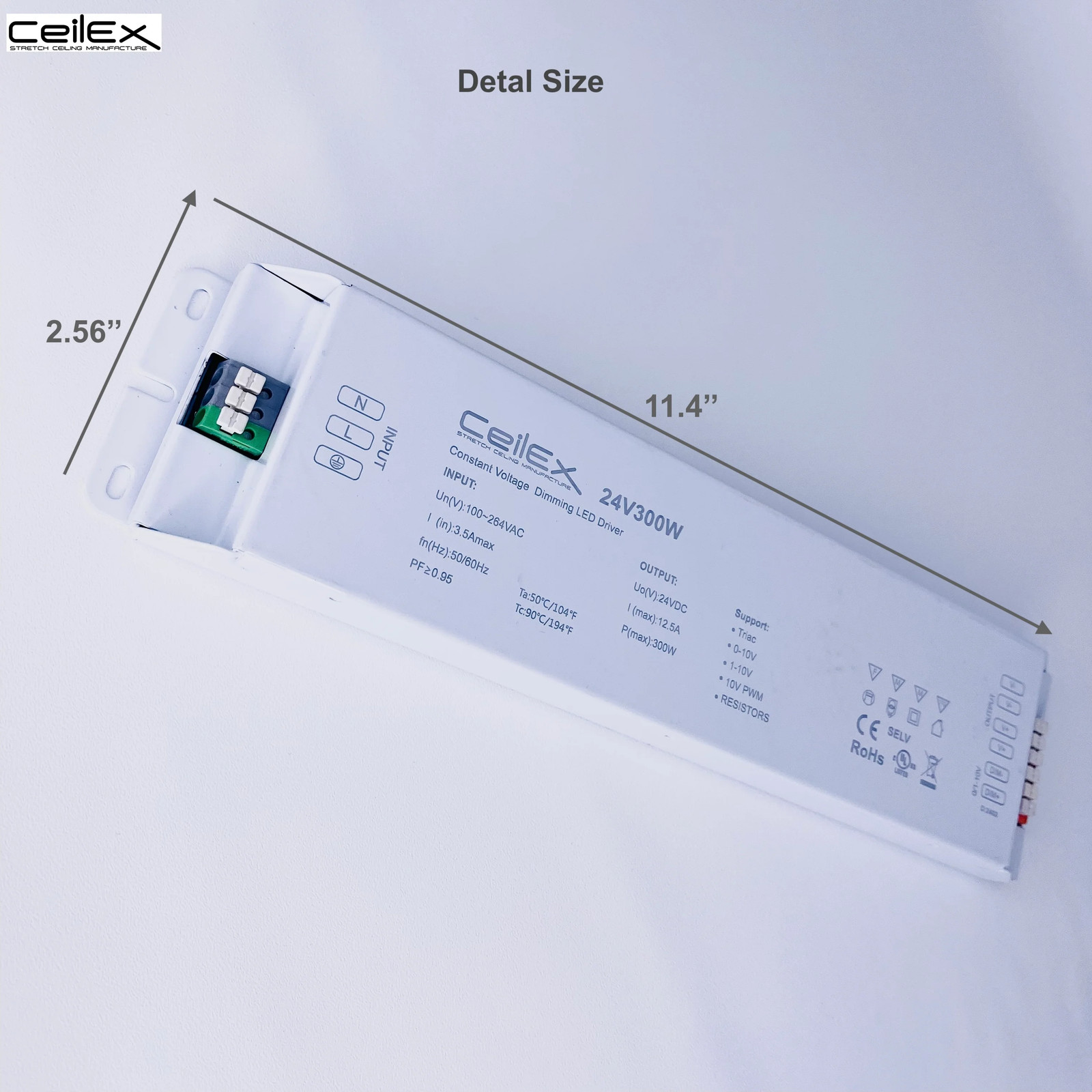 Dimmable TRIAC LED Driver 24V 300W IP20 Power Supply Transformer + UL Listed