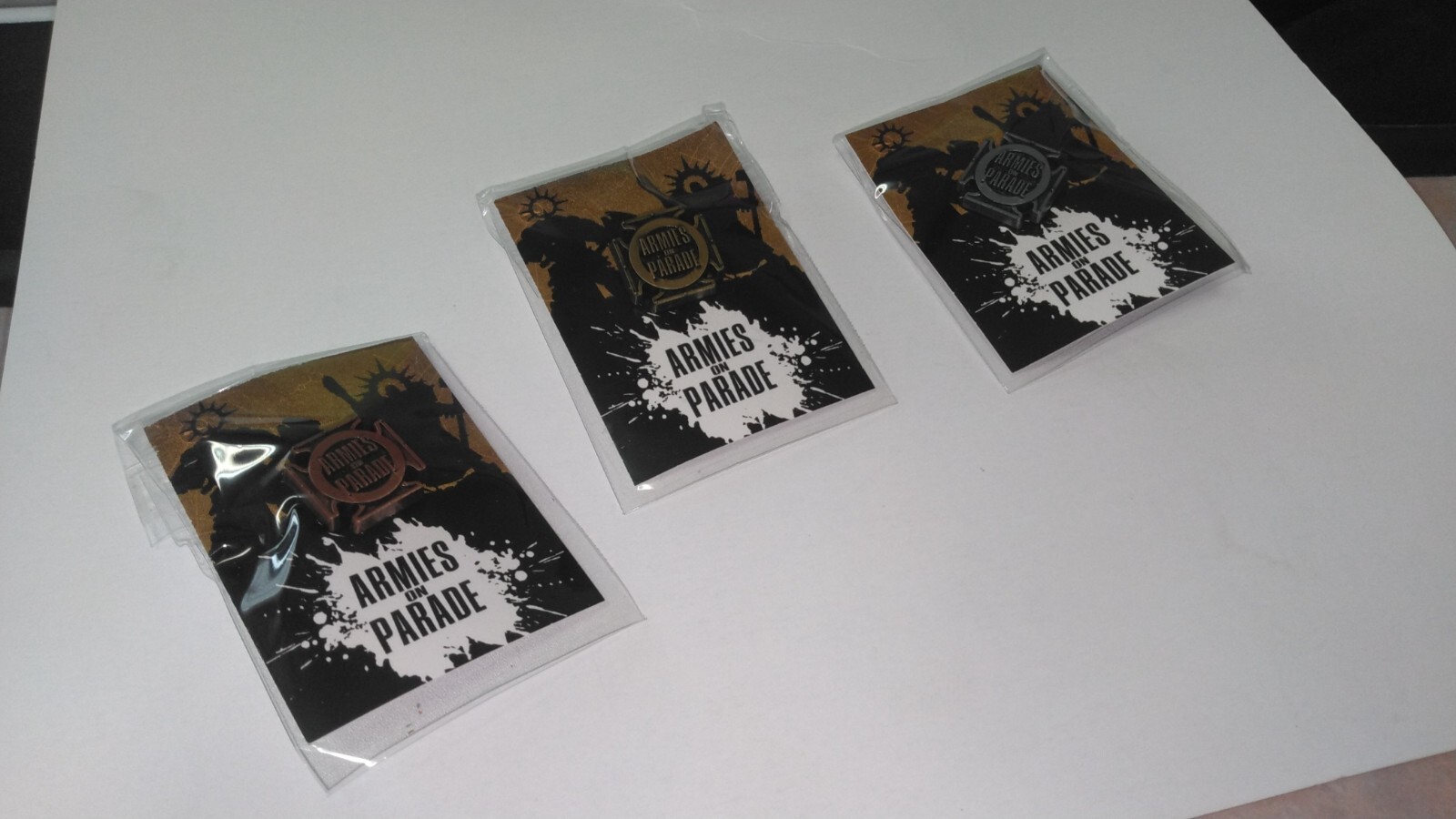 Warhammer Armies on Parade Bronze Silver Gold 3 Piece Pin Badge Set 2023