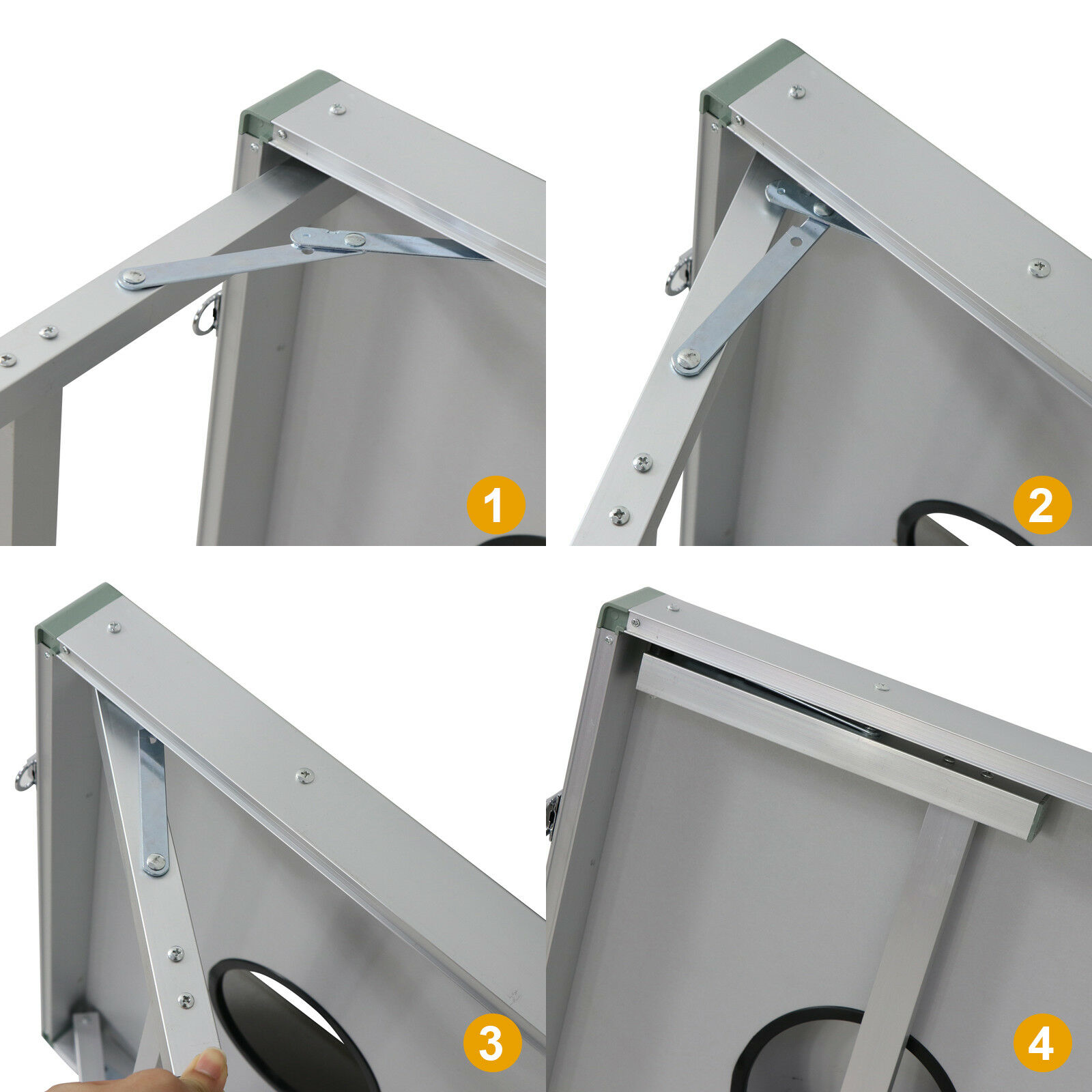 Foldable Cornhole Bean Bag Toss Game Set Regulation Size Aluminum Frame W/8 Bags