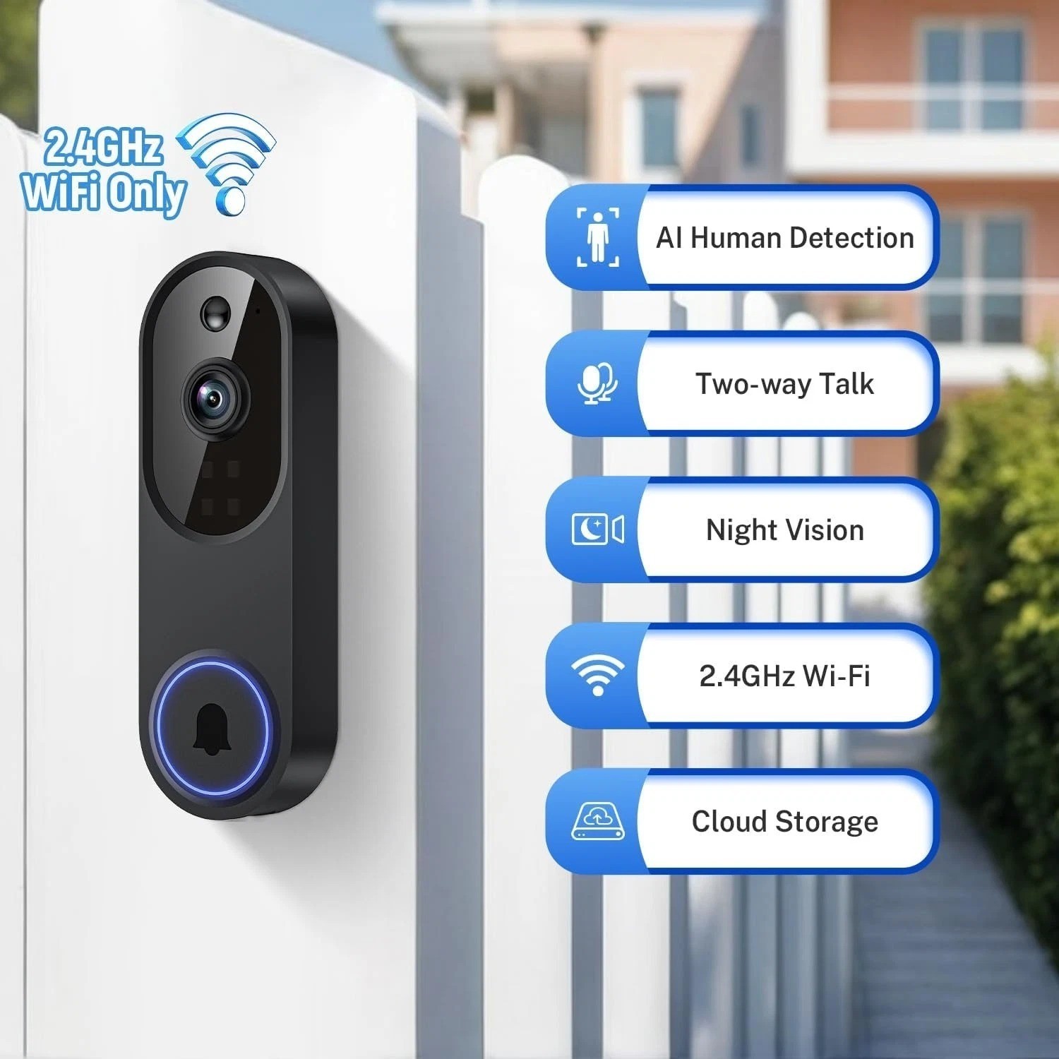 Ring Video Doorbell 1080p HD Camera WI-FI Night Vision Motion Detection Wireless