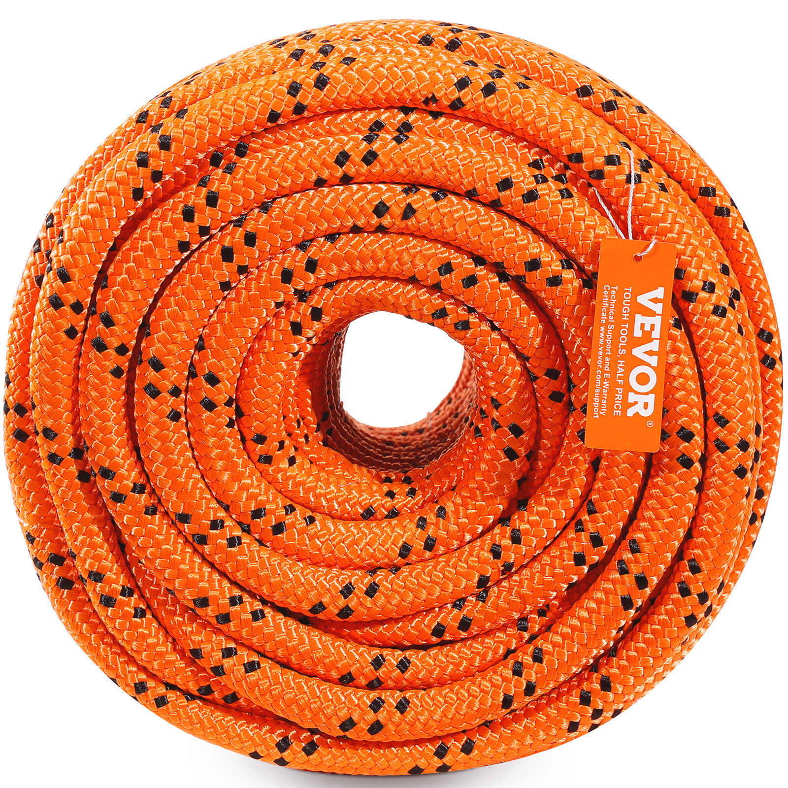 VEVOR Arborist Tree Climbing Rope Double Braid Polyester 3/4" x 220' 24-Strand
