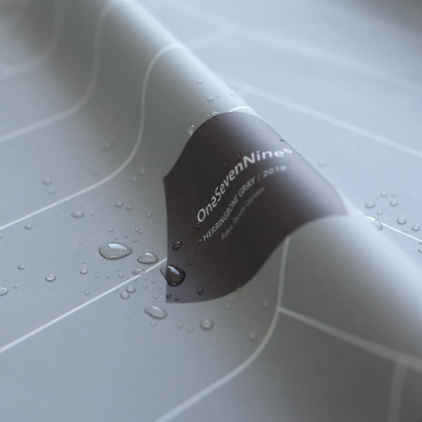 Quick-Dry Lightweight Shower Curtain – 71"W x 74"L (Pack of 1) Herringbone Gray