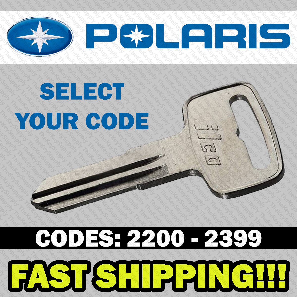 Polaris Keys Cut by Code ATV Ranger RZR Snowmobile key made to codes 2200-2398