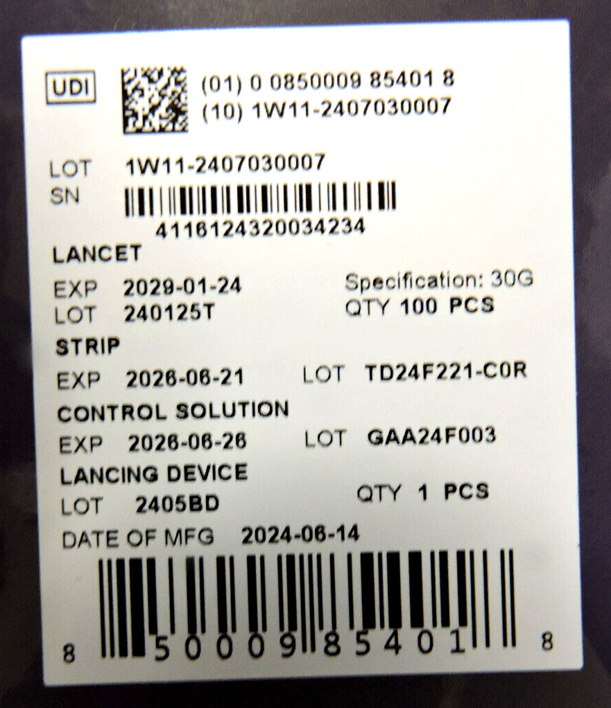 NEW Metene TD-4116 Blood Glucose Monitor/ 100 Strips 100 Lancets/ Bag / exp 2026