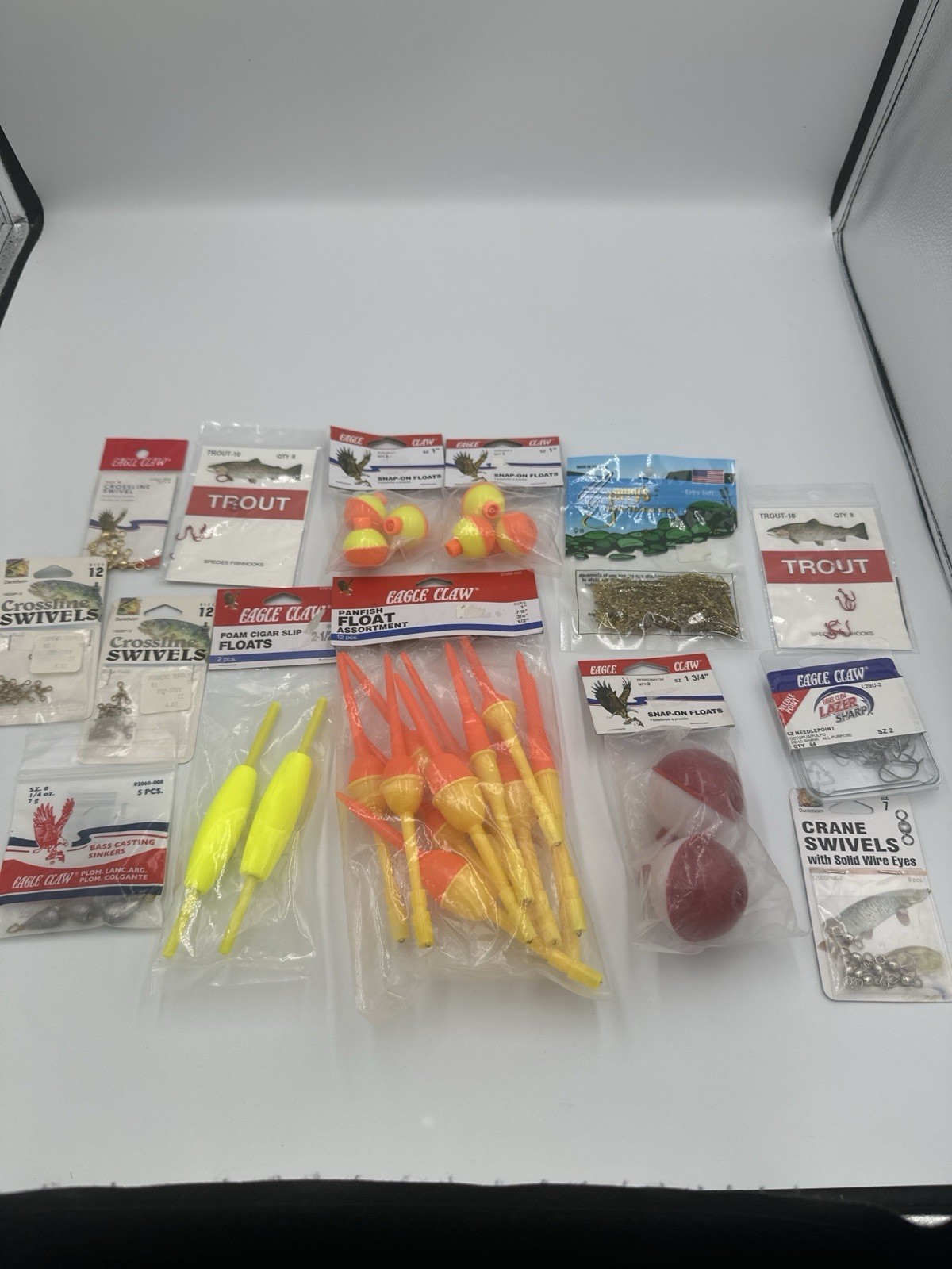 Fishing Tackle Lot Floats Swivels Hooks Sinkers Eagle Claw Trout Panfish