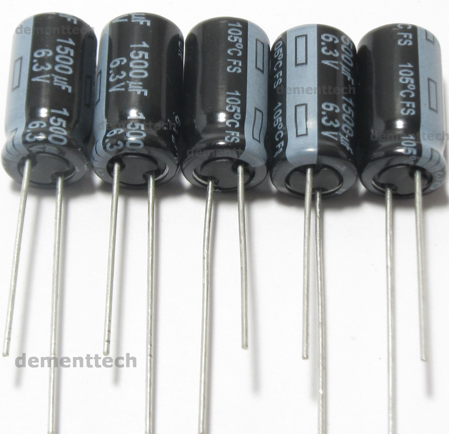 5x Panasonic FS 1500uF 6.3V 105C Low-ESR Low Profile 8mm capacitors caps 8x15mm