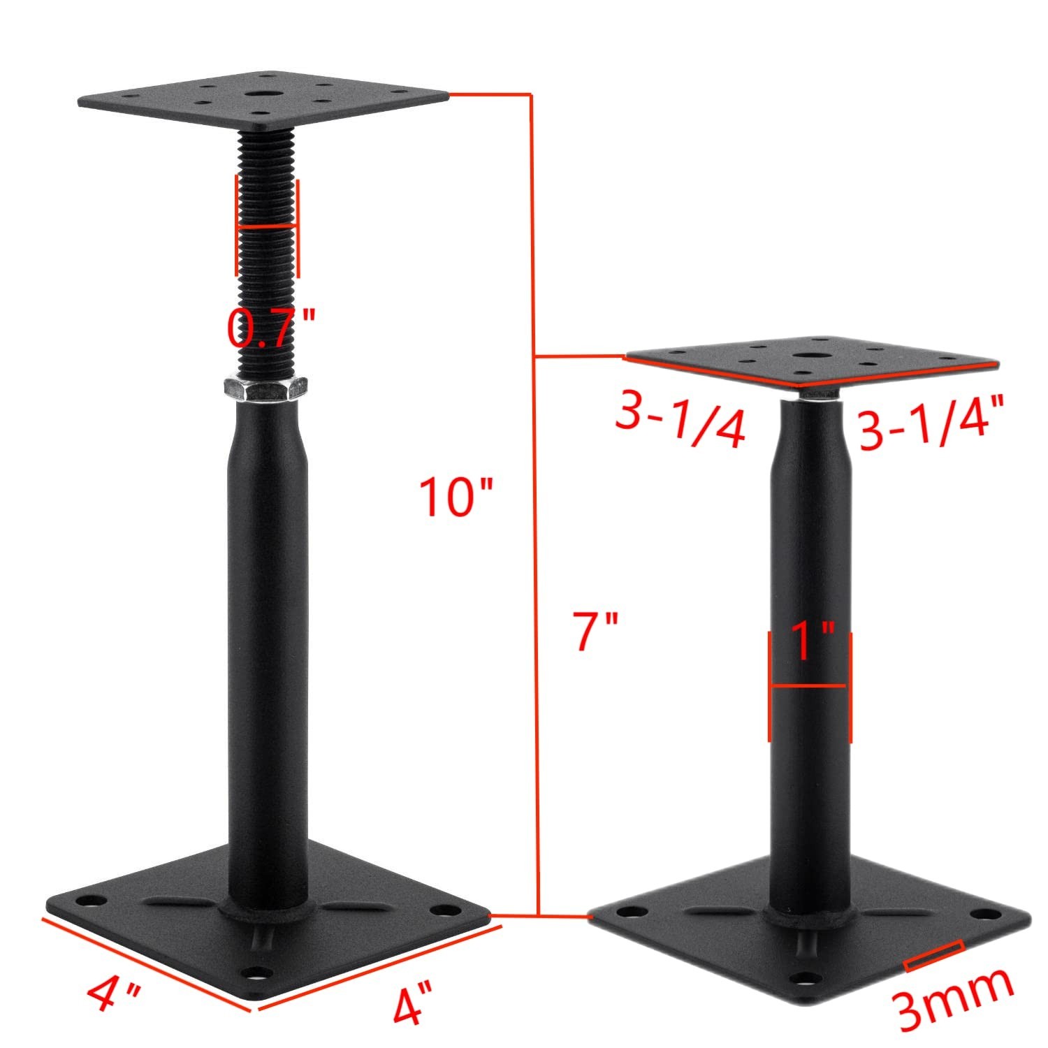 2 Pack Adjustable Support Jack for The Floor,Floor Beam Leveler,RV Step Stabi...