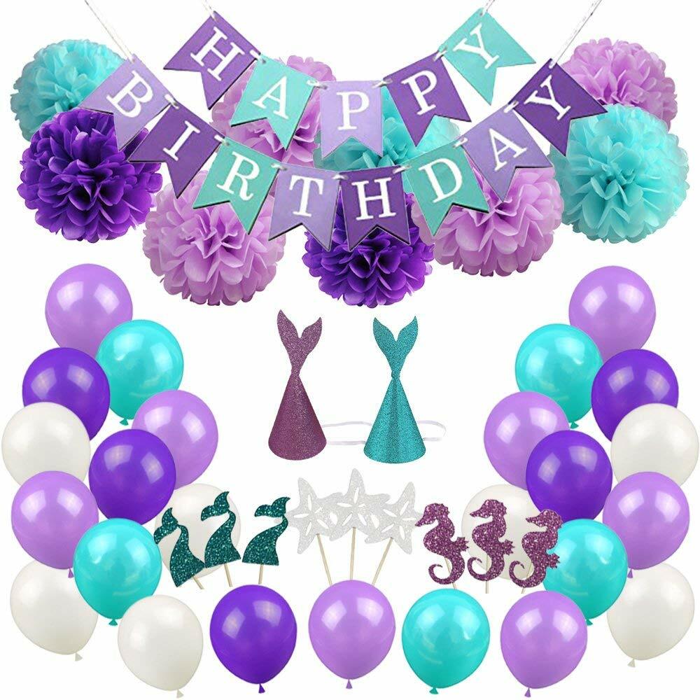 Bipra Mermaid Party Supplies & Party Decorations for Girls Birthday party