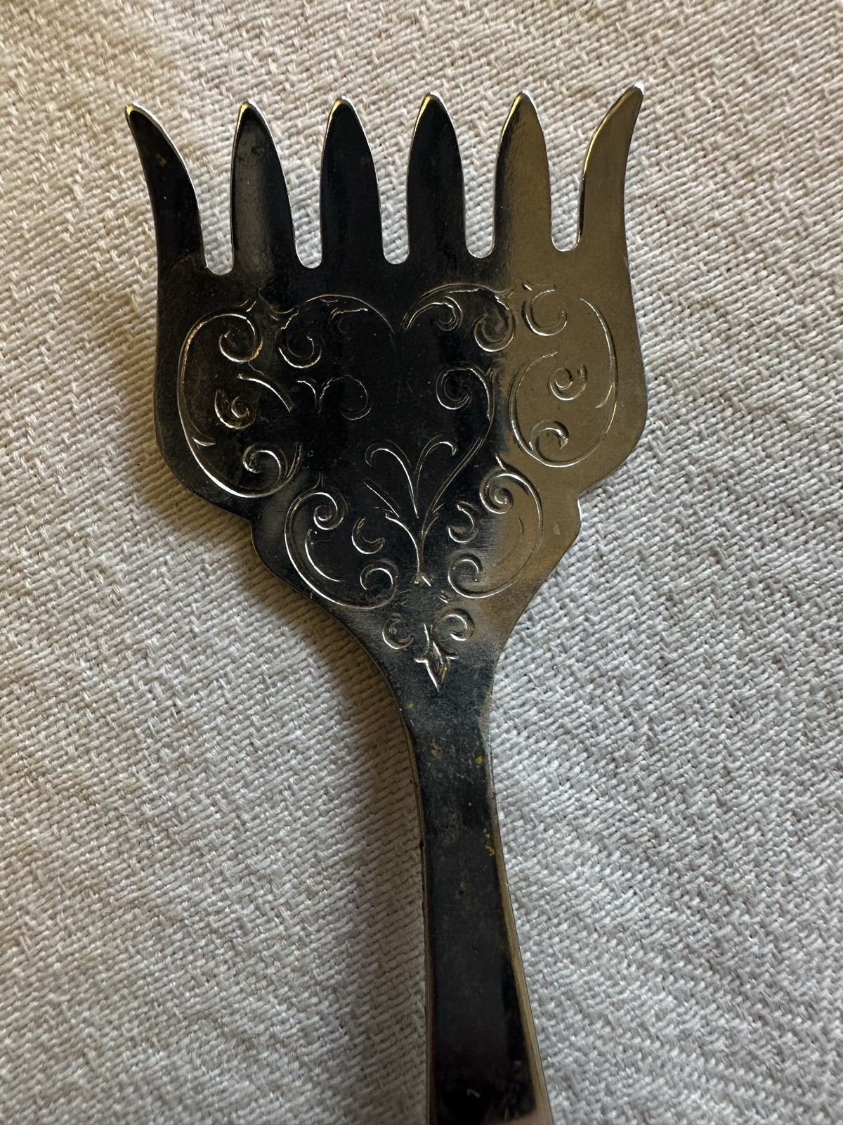 VTG Sheffield England 10” Cake Server & Fork Stainless Steel, Porcelain Handles