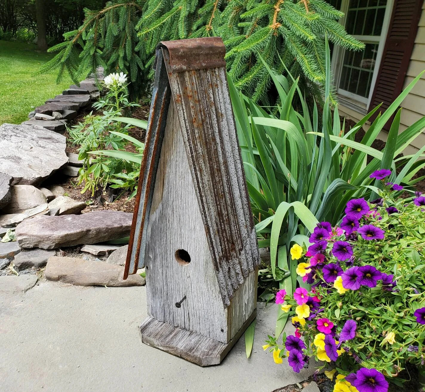 Rustic Extra Large Shanty Birdhouse Made of Reclaimed Wood |Amish Handmade