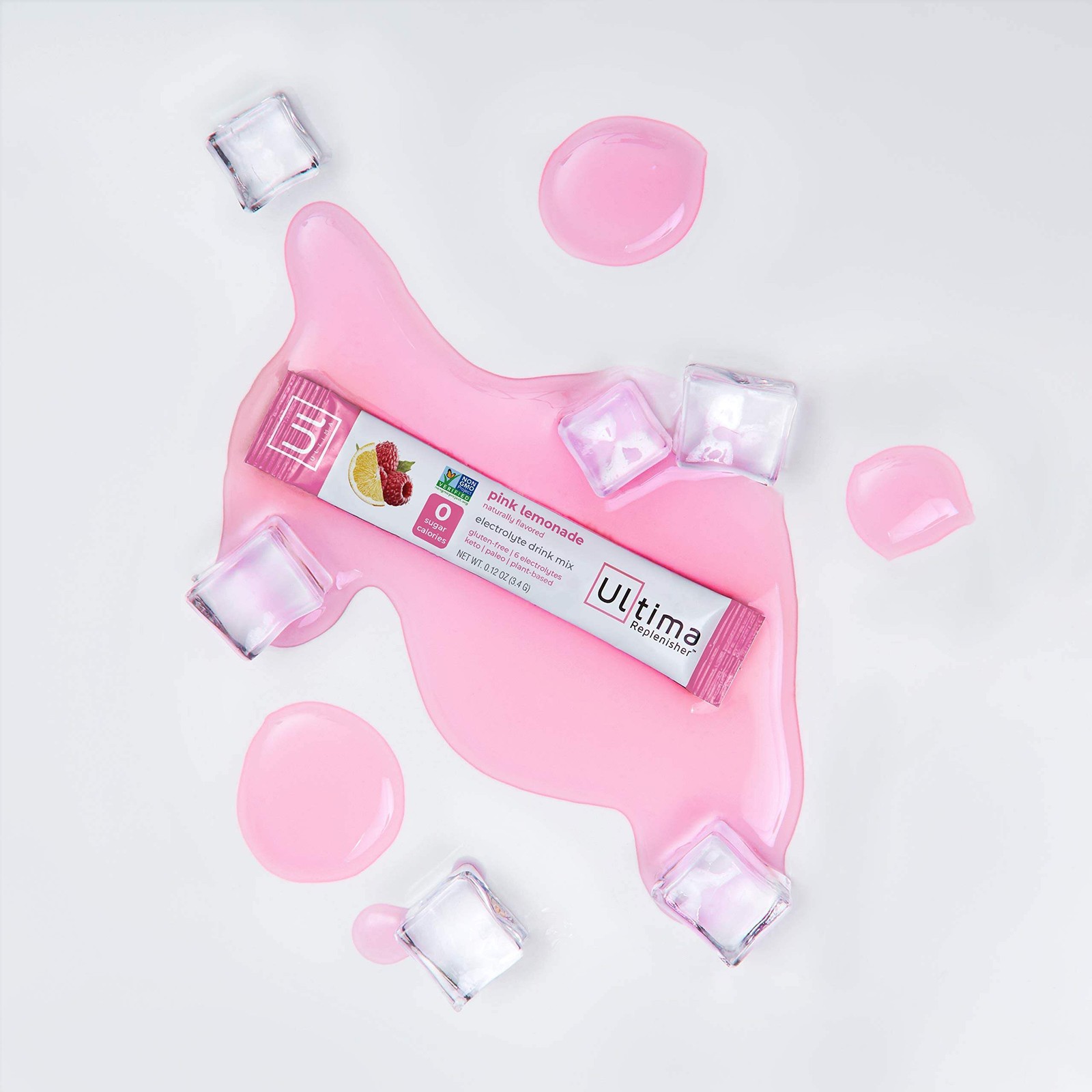 10/26 Ultima Replenisher Electrolyte Hydration Drink Mix, Pink Lemonade, 20 Serv