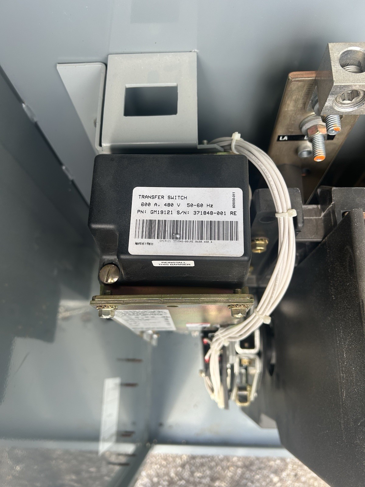 KOHLER KCT-AMWA- 0600S 600A 480V AUTOMATIC TRANSFER SWITCH