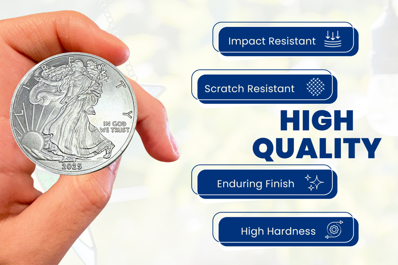 2 American Eagle Liberty Walking Coins TROY OUNCE OZ .999 Pure TITANIUM Rounds