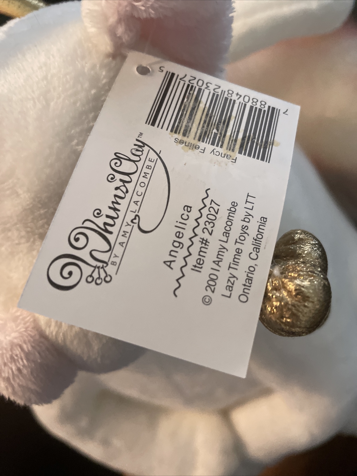 Vtg WhimsiClay Whimsy Clay Amy Lacombe ~10" ANGELICA Angel Cat Plush Stuffed