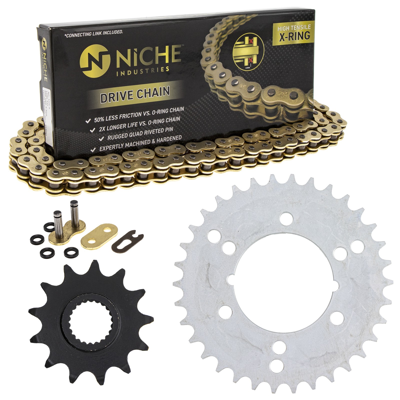 Sprocket Chain Set for Polaris Xplorer Sportsman 400L 13/34 Tooth 520 X-Ring Kit