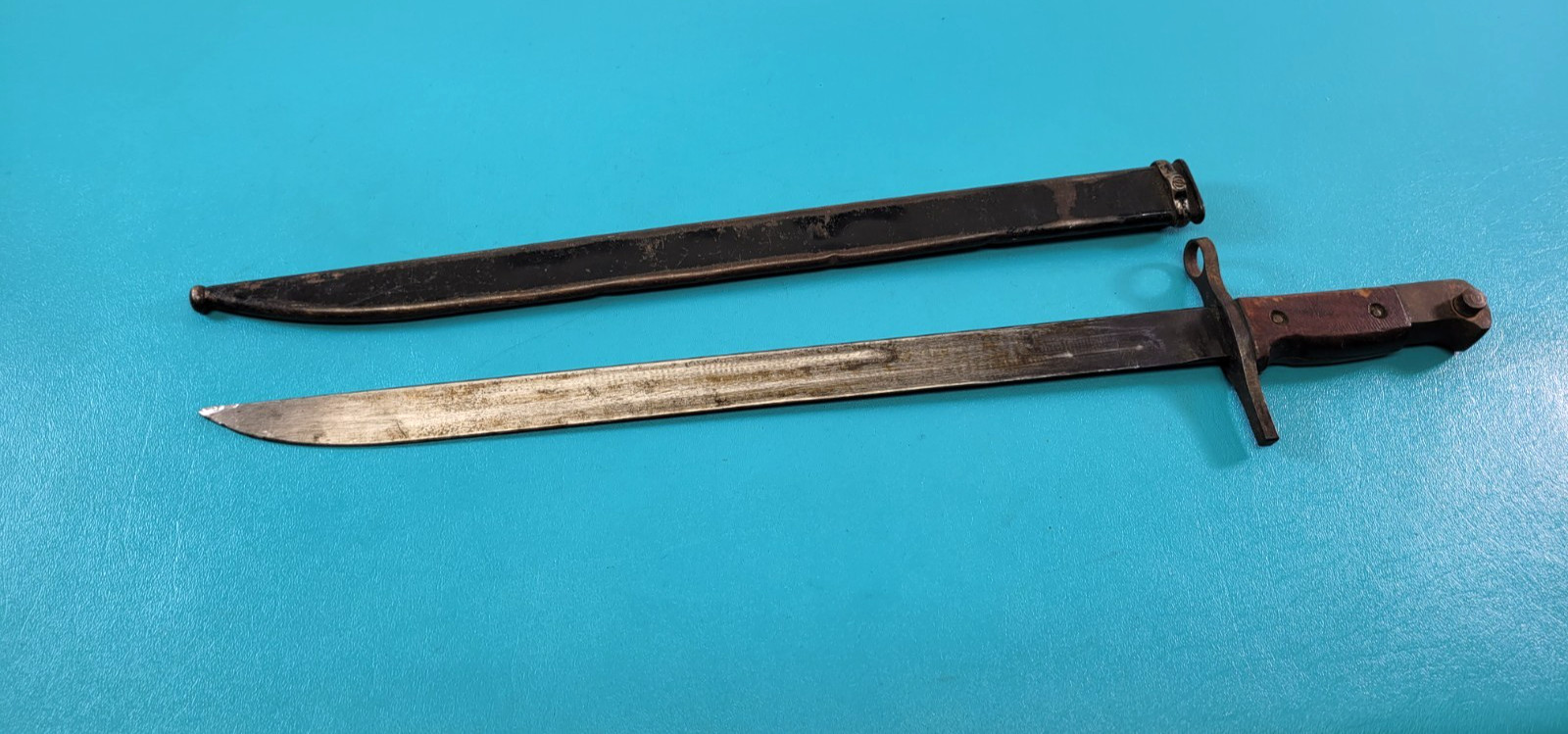 WWII Japanese Type 30 Rifle Bayonet Matsushita Kinzoku Arsenal + Scabbard TR1222