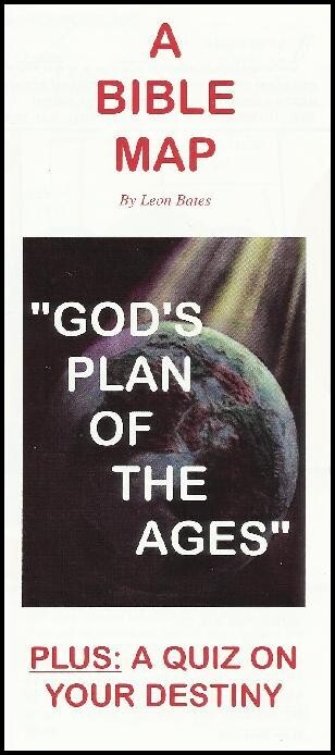 A BIBLE MAP by Leon Bates, 1974. New Pack of 25 Brochures / Tracts.