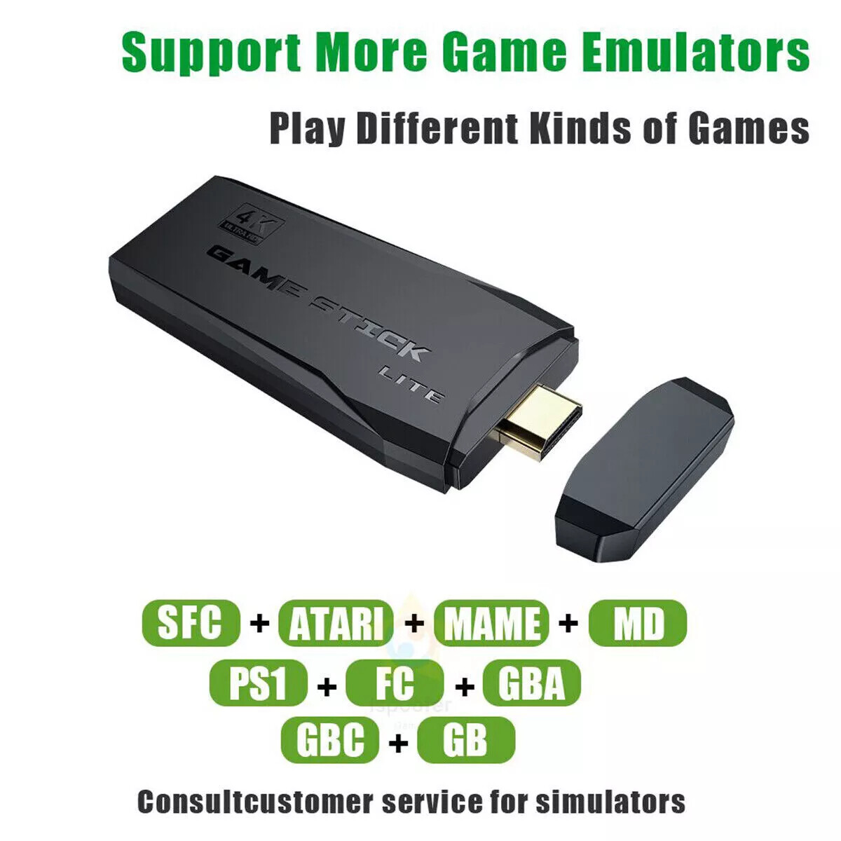 Video Game Console Retro 20000+ Games TV Stick 64G 4K HDMI 2 Wireless Controller