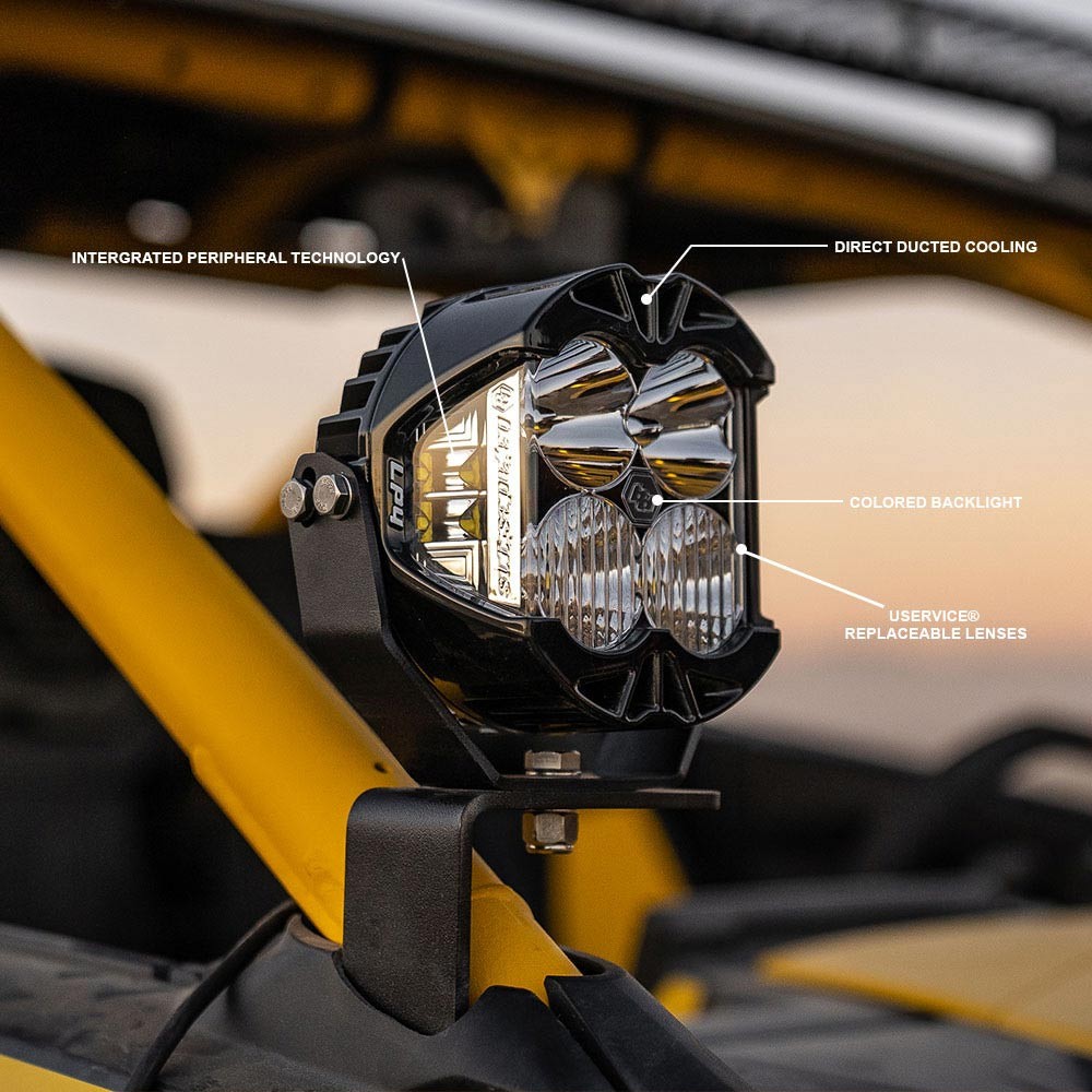 Baja Designs® LP4 Pro Amber Driving/Combo Lights Pair, Wiring, Reflex Actuators