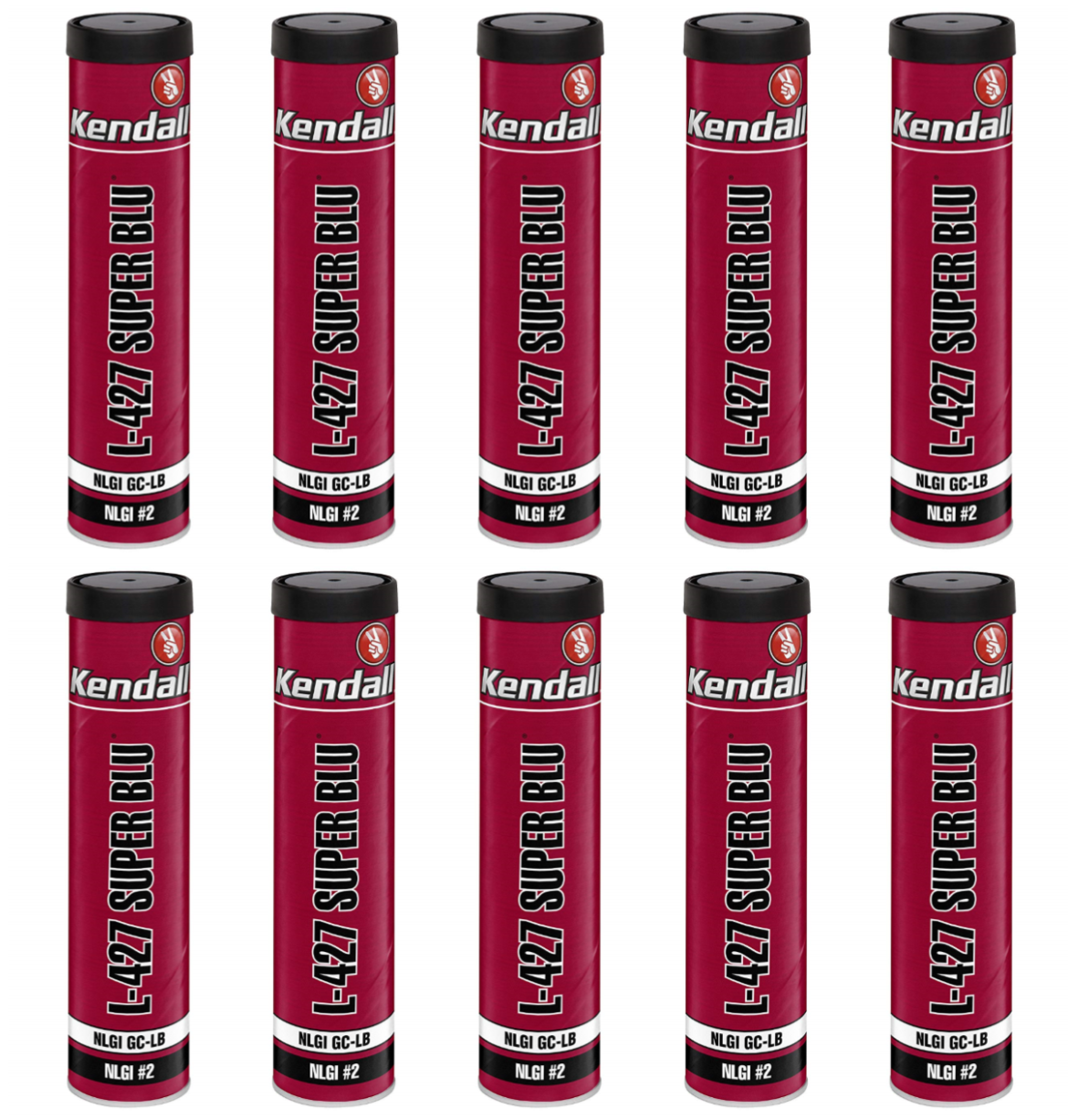 10 Pack Kendall L-427 Super Blu Grease; (10) 14oz tubes