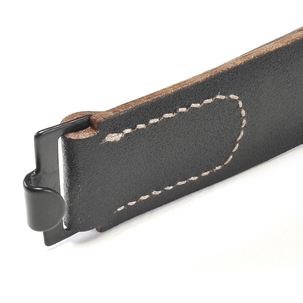German WW2 M31 Combat Field Equipment Black Leather Belt 130 cm