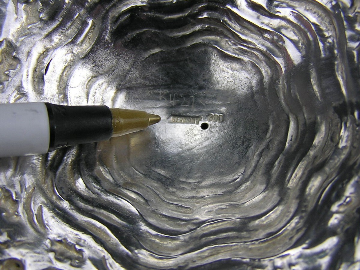 Pair Old 800 Silver German Sweet Meat Compotes Putti Riding Dolphin Hanau 627g