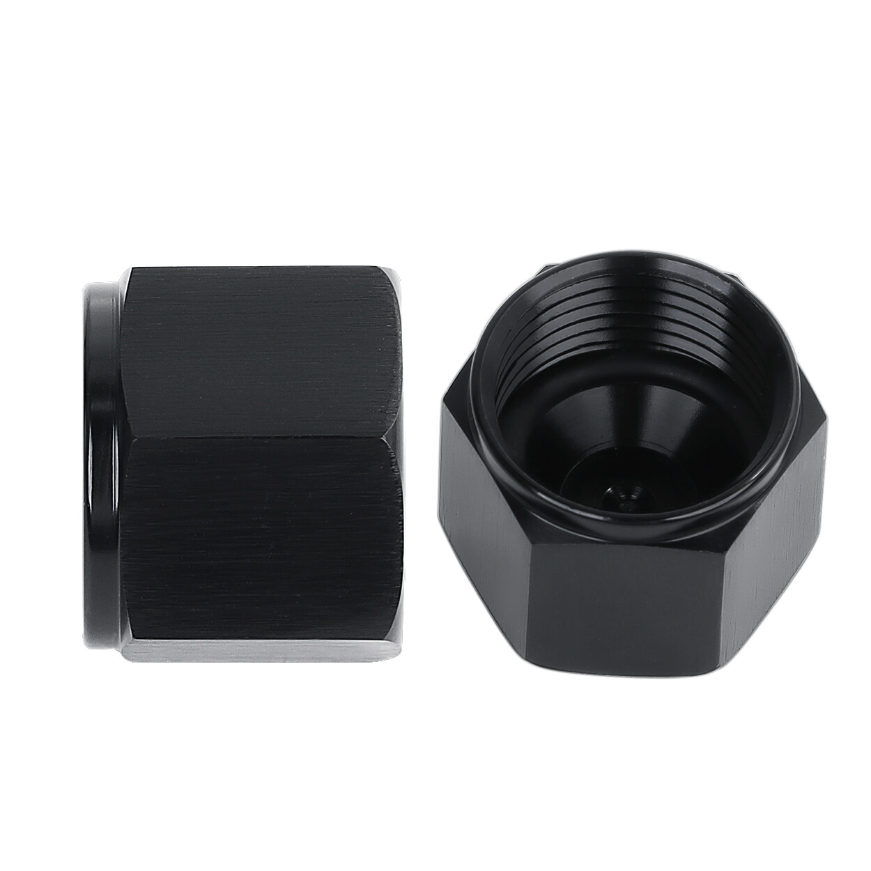 LokoCar 4AN 6AN 8AN 10AN Flare Cap Block off Fitting Plug Aluminum Black 2Pcs