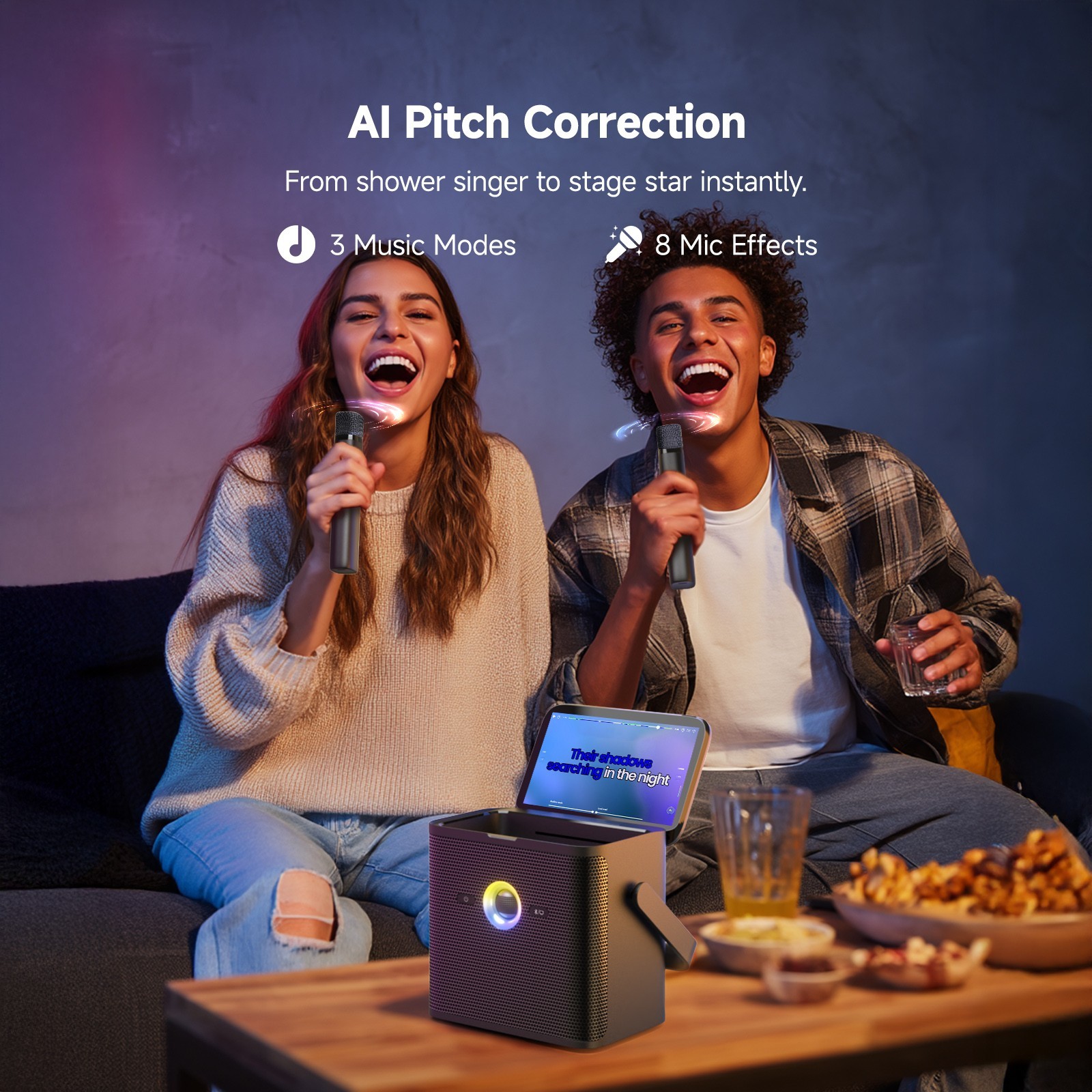 Ikarao Karaoke Machine for Adults, 32GB Karaoke Tablet, 80W Bluetooth Speaker