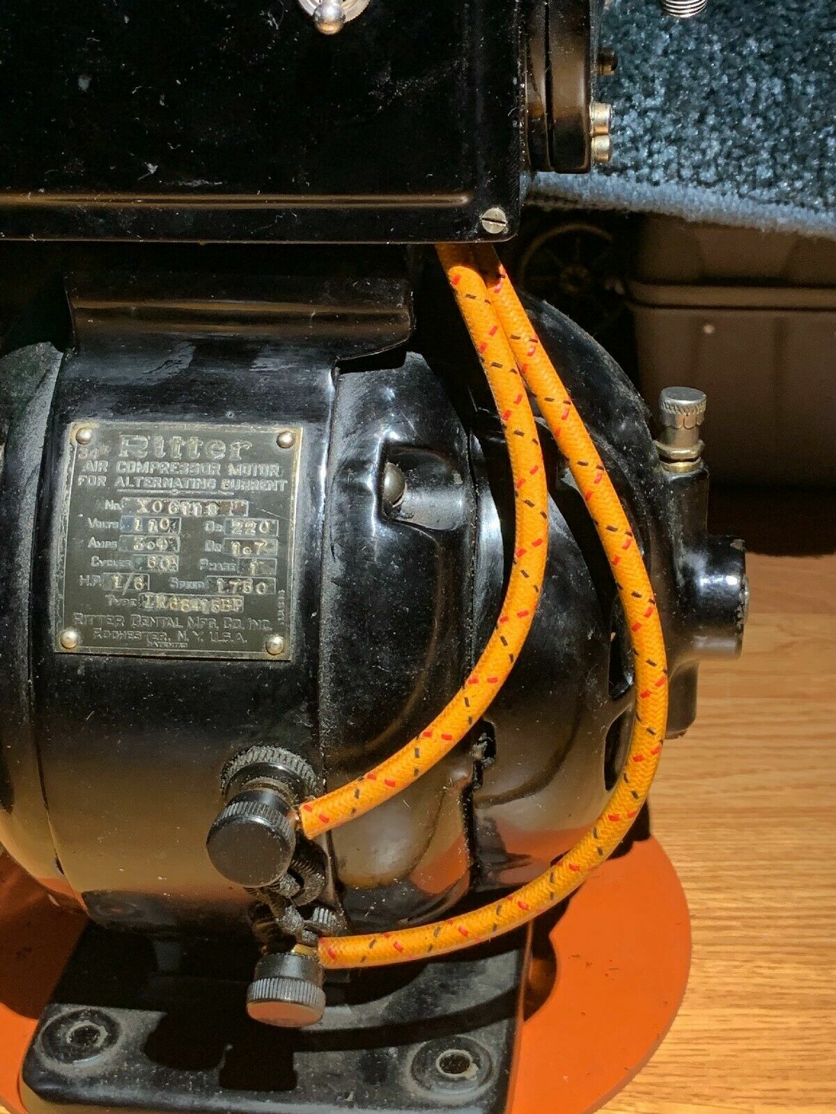 7mm COPPER CORE BRAIDED CLOTH Orange with Black Red tracers SPARK PLUG WIRE foot