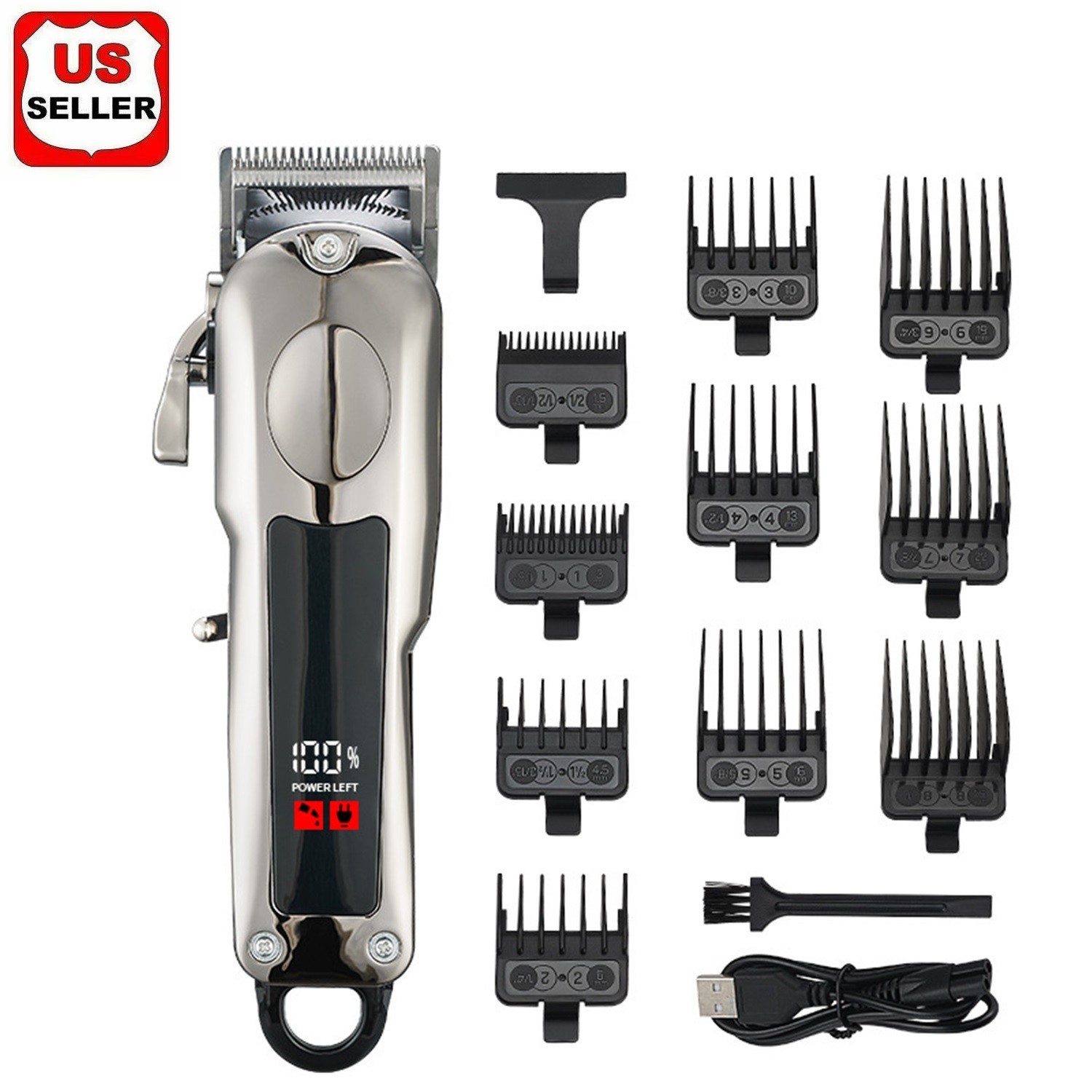 Professional Hair Clippers Trimmer Mens Barber Hair Cutting kit Machine Cordless