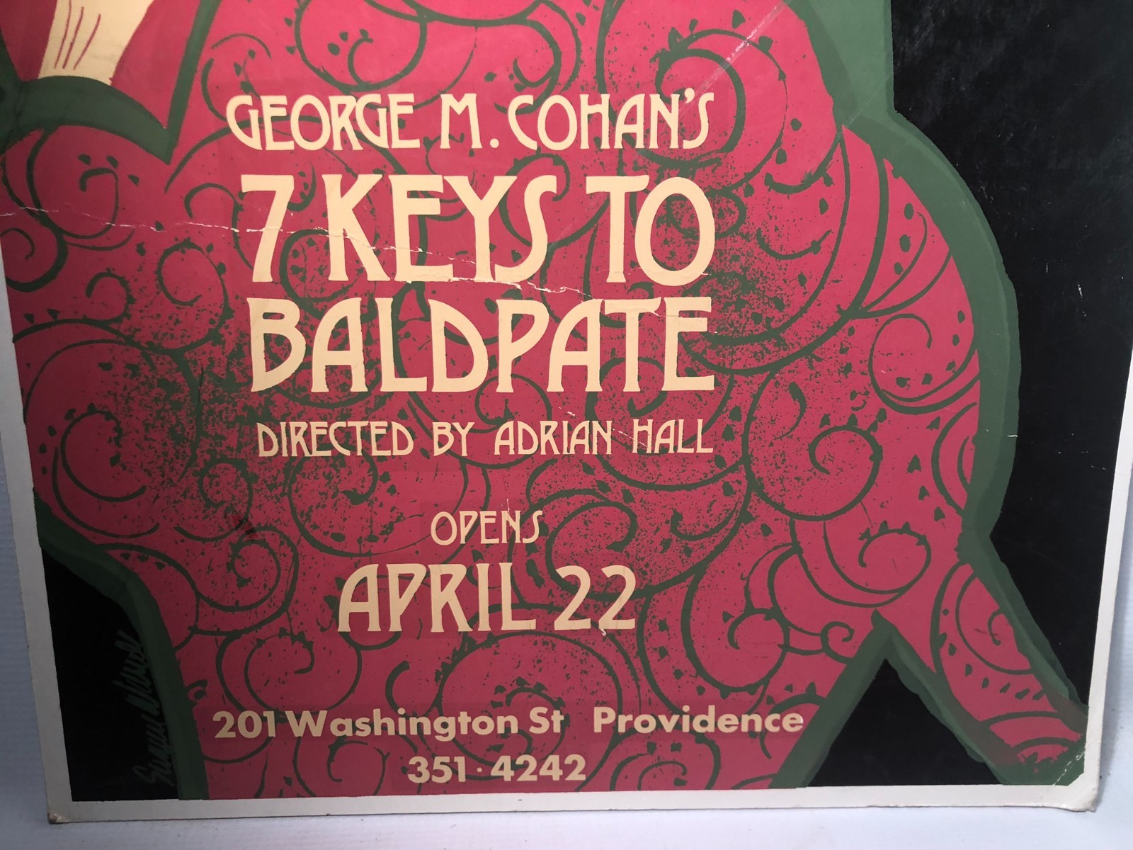 1973 Trinity Repertory Co Providence 7 Keys To Baldpate Adrian Hall Poster