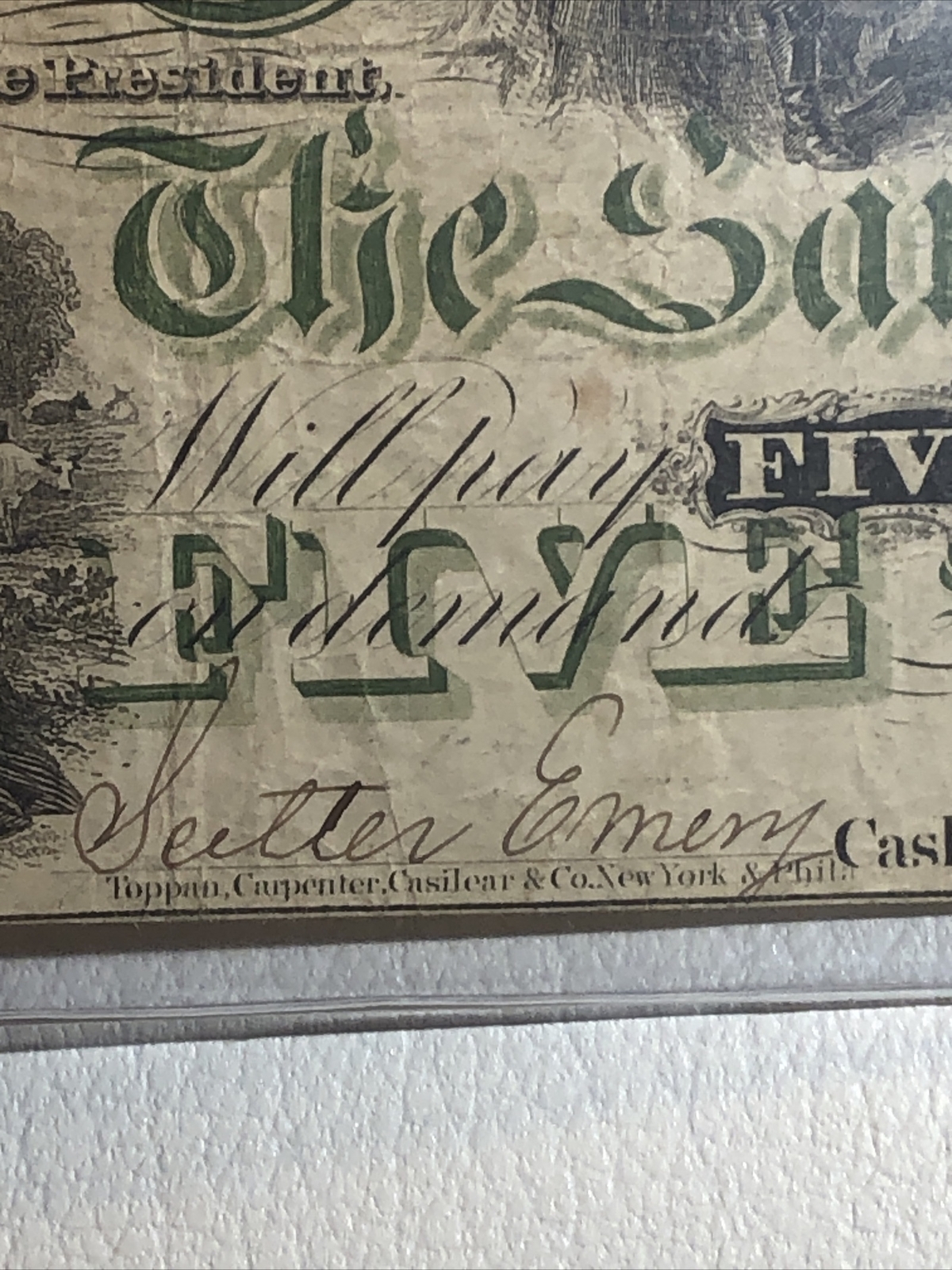 obsolete currency The Sanford Bank, Maine 1861 $5 S/n 481