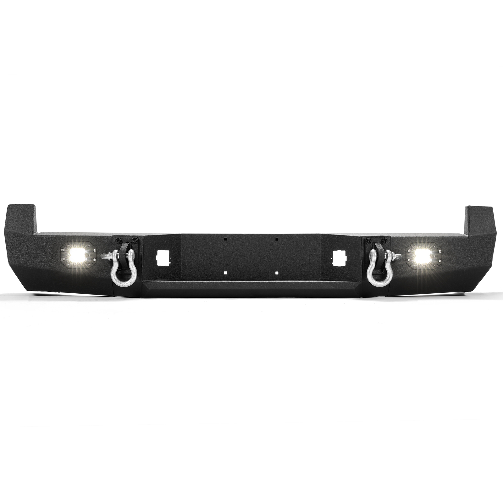 HECASA Black Rear Bumper For Toyota Tacoma 2005-2015 w/License Plate LED Lights