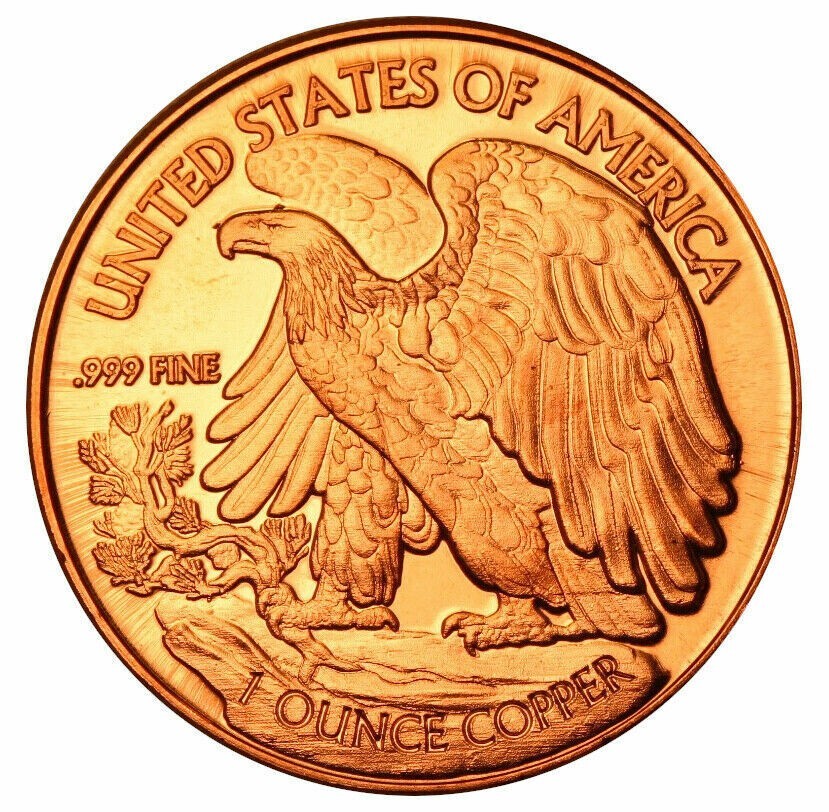 (100) WALKING LIBERTY - 1 OZ COPPER ROUND - BULLION - LOT