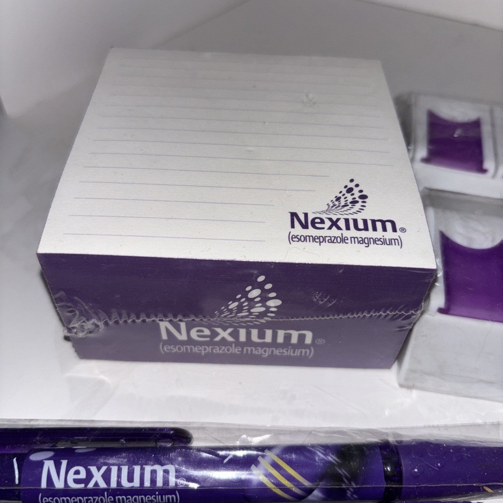 Pharmaceutical Drug Rep Promo Items Nexium Pens, Pencils, Pill Boxes Post It