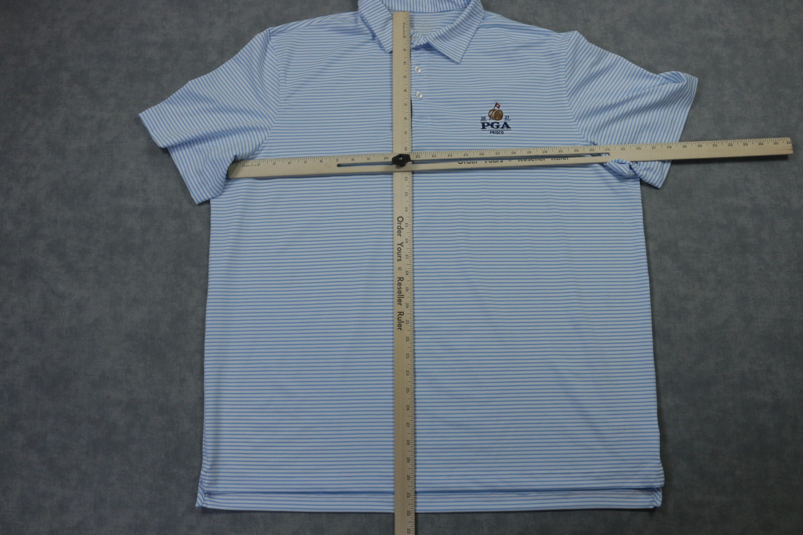 2027 PGA Frisco Polo Shirt Mens 2XL Blue Striped Performance Golf Vineyard Vines