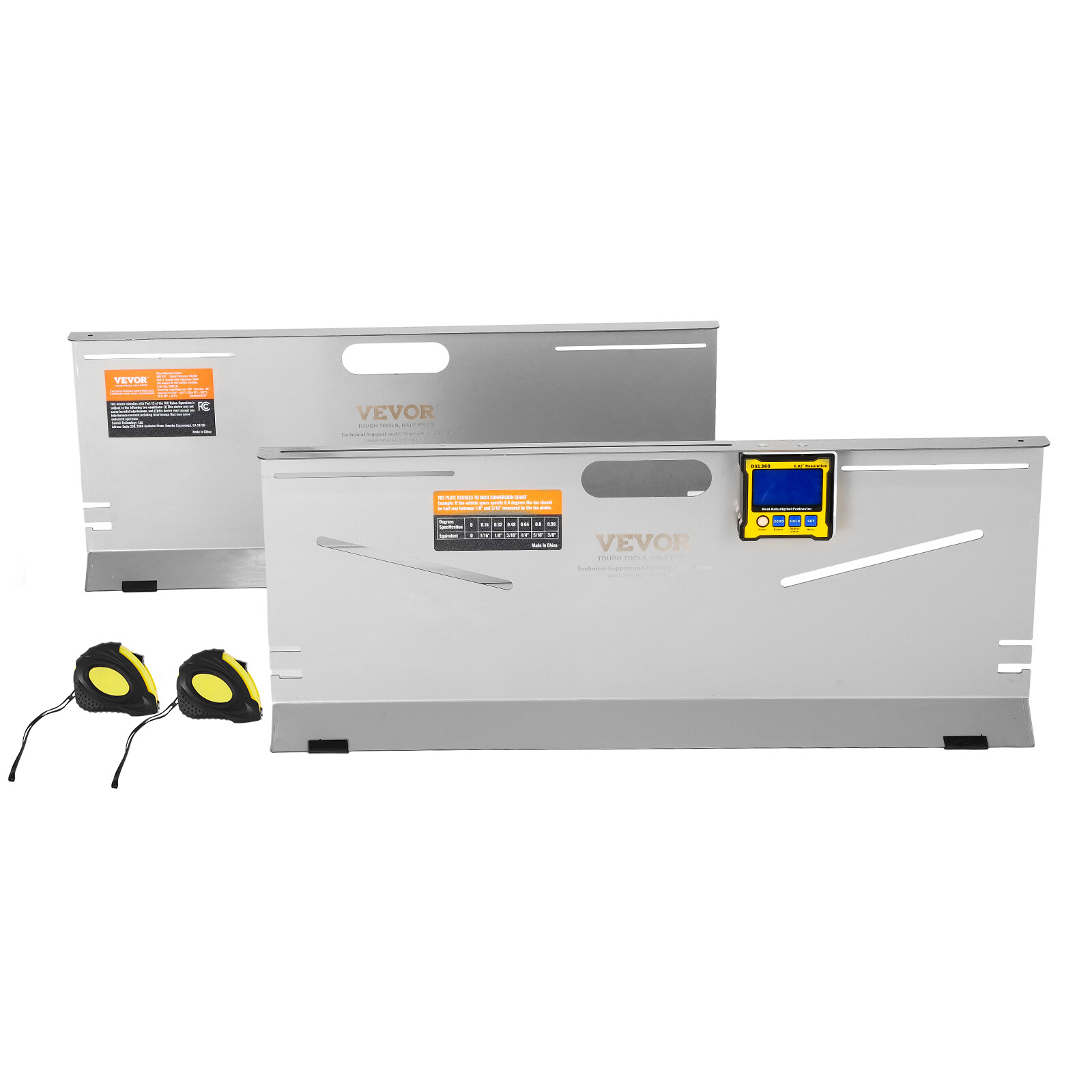 VEVOR 6 Wheel Alignment Tool Camber/Caster/Toe Gauge 0.1° Toe Plates 2 Measuring