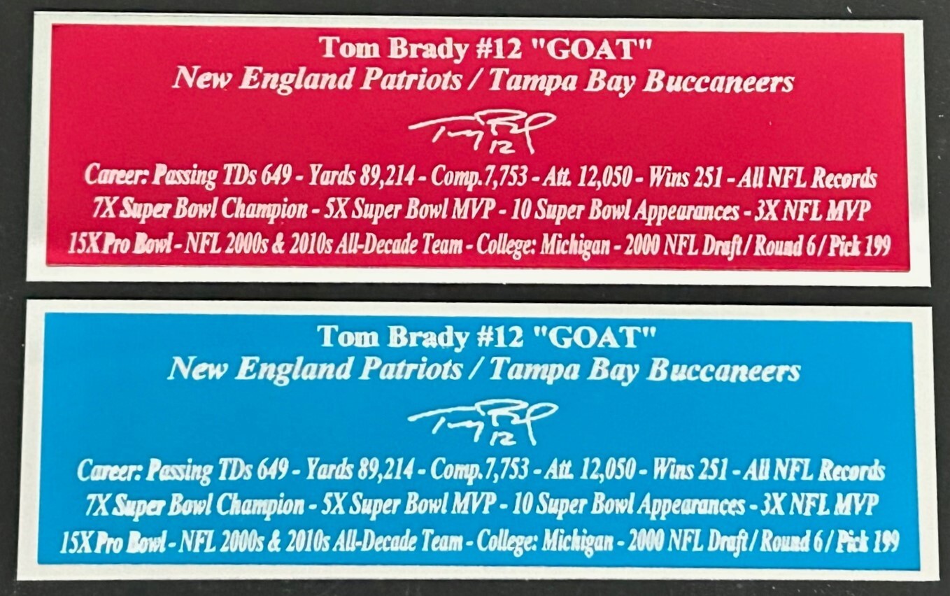 Tom Brady Autograph Nameplate Tampa Bay Buccaneers Super Bowl MVP Retirement NEW