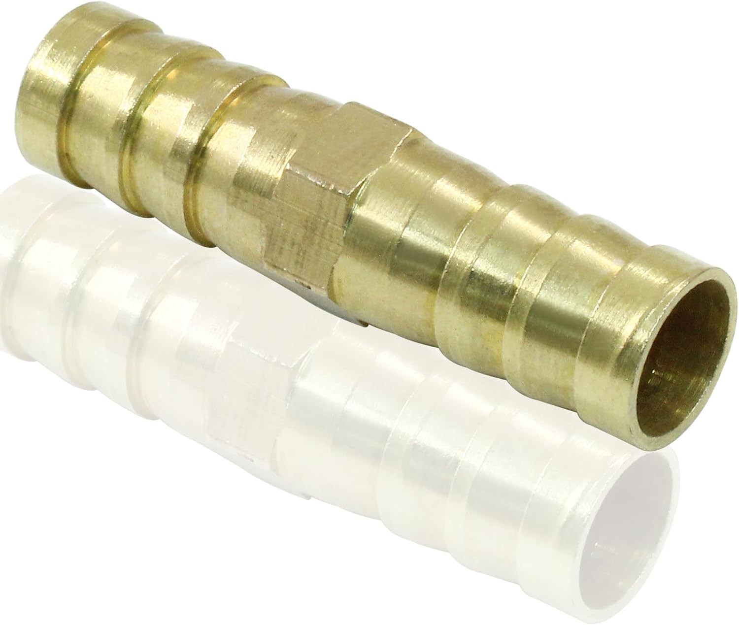 6Pcs Brass Hose Barb Fitting, 3/8" to Splicer Mender 3/8 Inch