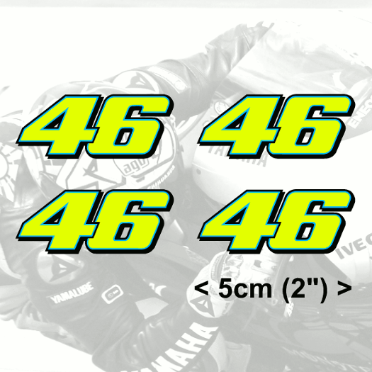 Rossi Sticker 46 FLUORESCENT YELLOW vinyl (2013) 4 x 5cm 2" stickers