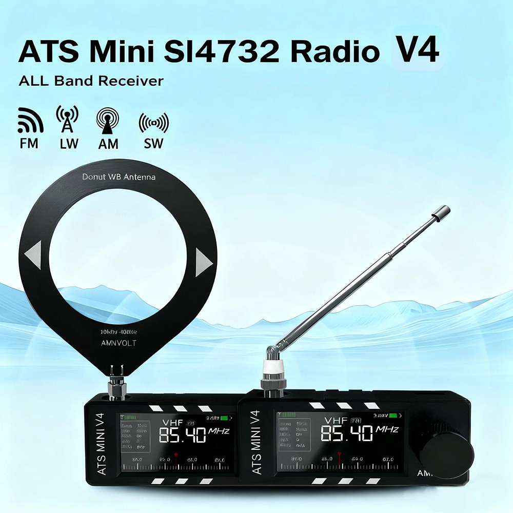 AMNVOLT V4 ATS MINI SI4732 Radio ALL Band DSP Radio FM AM SSB LSB USB Receiver