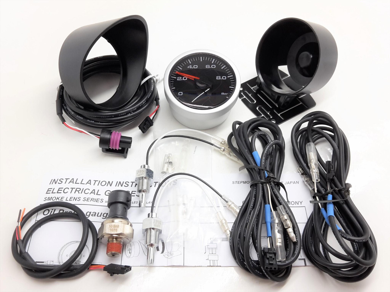 RSR Oil Pressure Gauge 4 in 1 Clear Oil Temperature Water Temperature 60mm Instrument TT