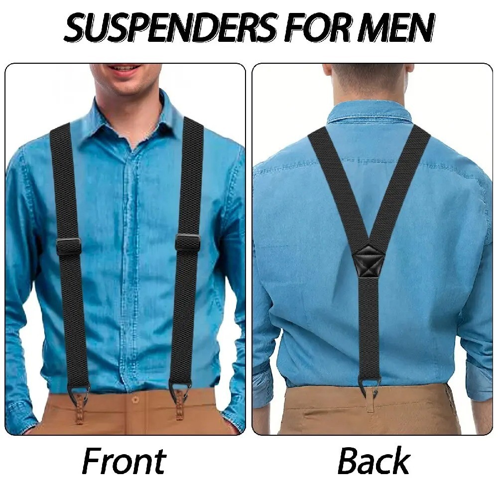 Suspenders for Men Heavy Duty, Y Shape Back Hidden Suspender 1.5" Under Clothing