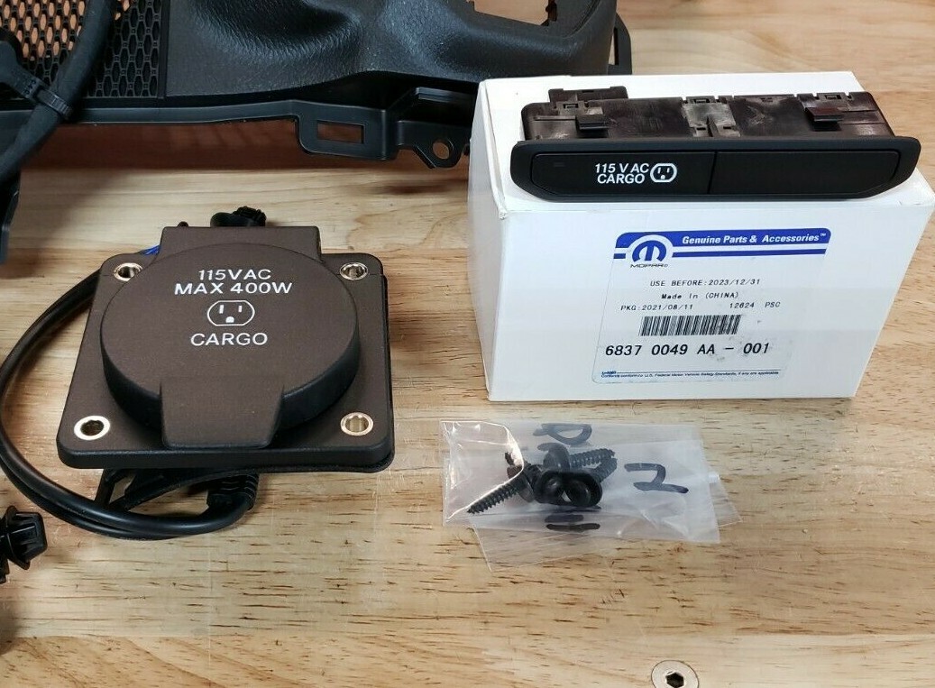 NEW 2020-2023 Jeep Gladiator 115V Bed Electrical Outlet Plug in Kit, OEM Mopar