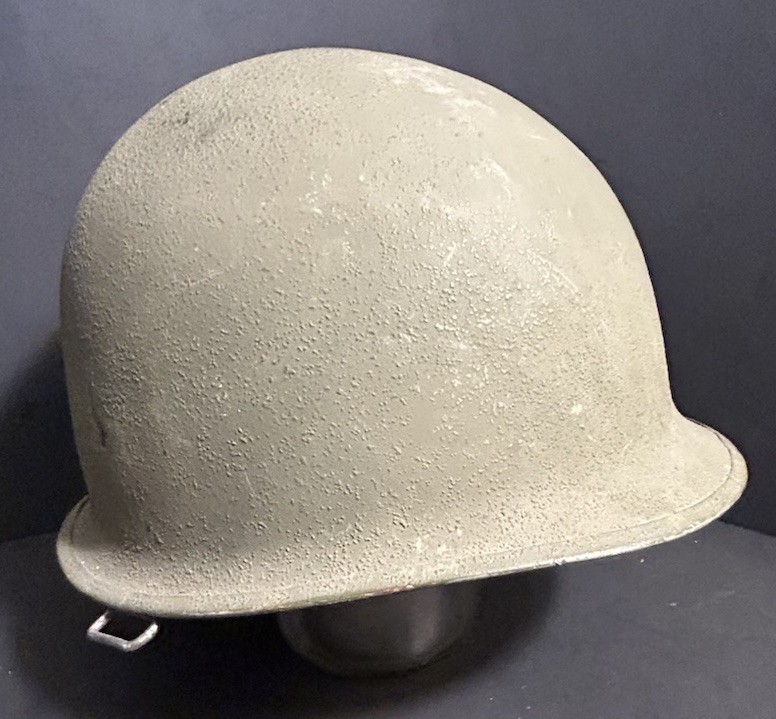ORIGINAL PAINT Light Duty WWII Schlueter US GI M1 Steel Helmet Front Seam FS SB