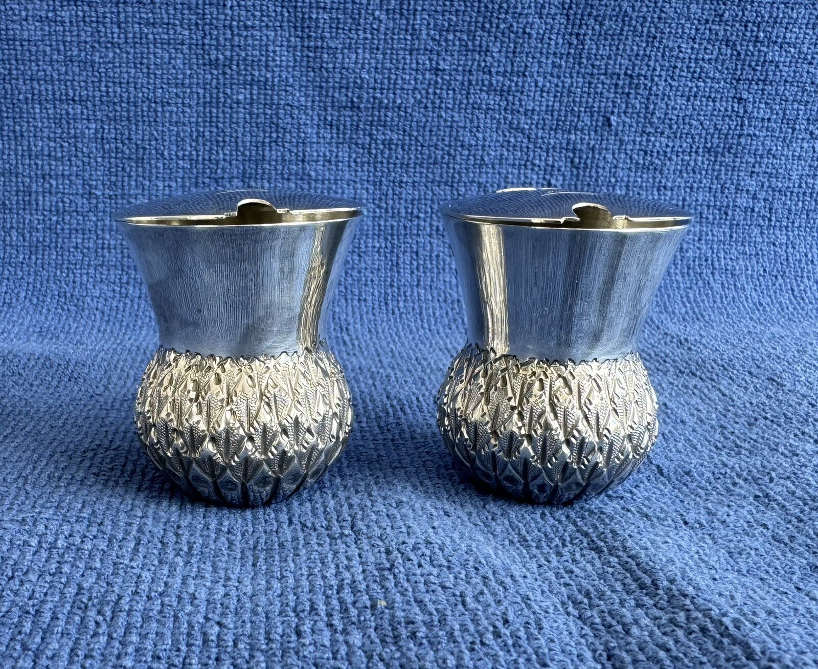 82 Grams Sterling Silver 1912 Scottish Thistle Cruet English Sheffield Fenton