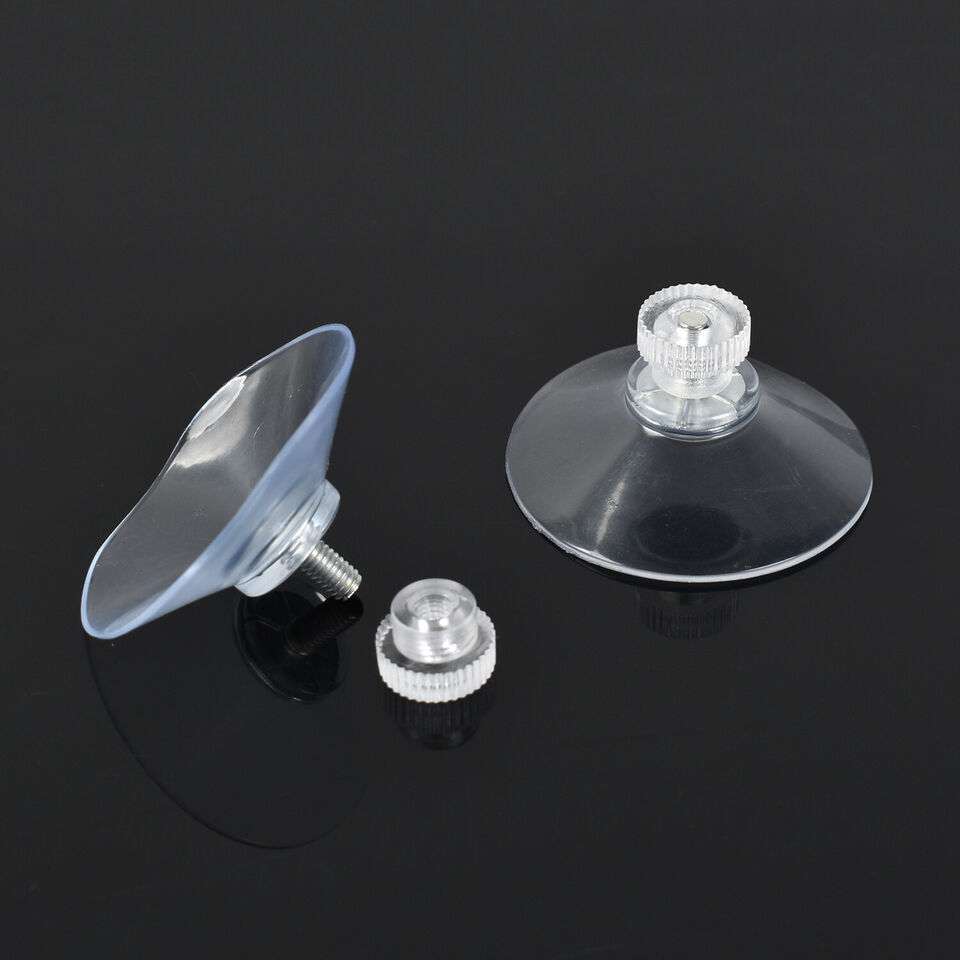 10PCS Strong Suction Cups with M4 Screw Rod Knurled Hook Clear Kitchen Glass USA