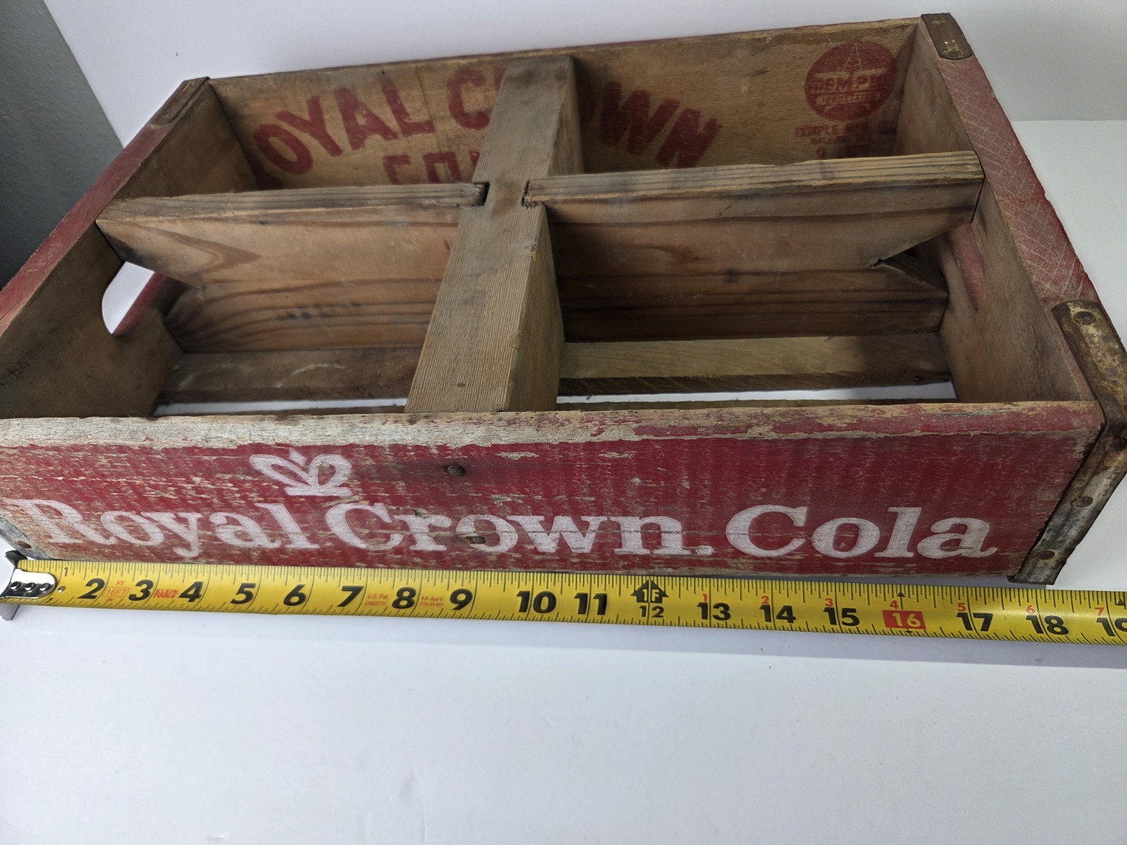 Vintage Royal Crown Cola Wooden Crate – Temple Texas – Original RC Soda Case