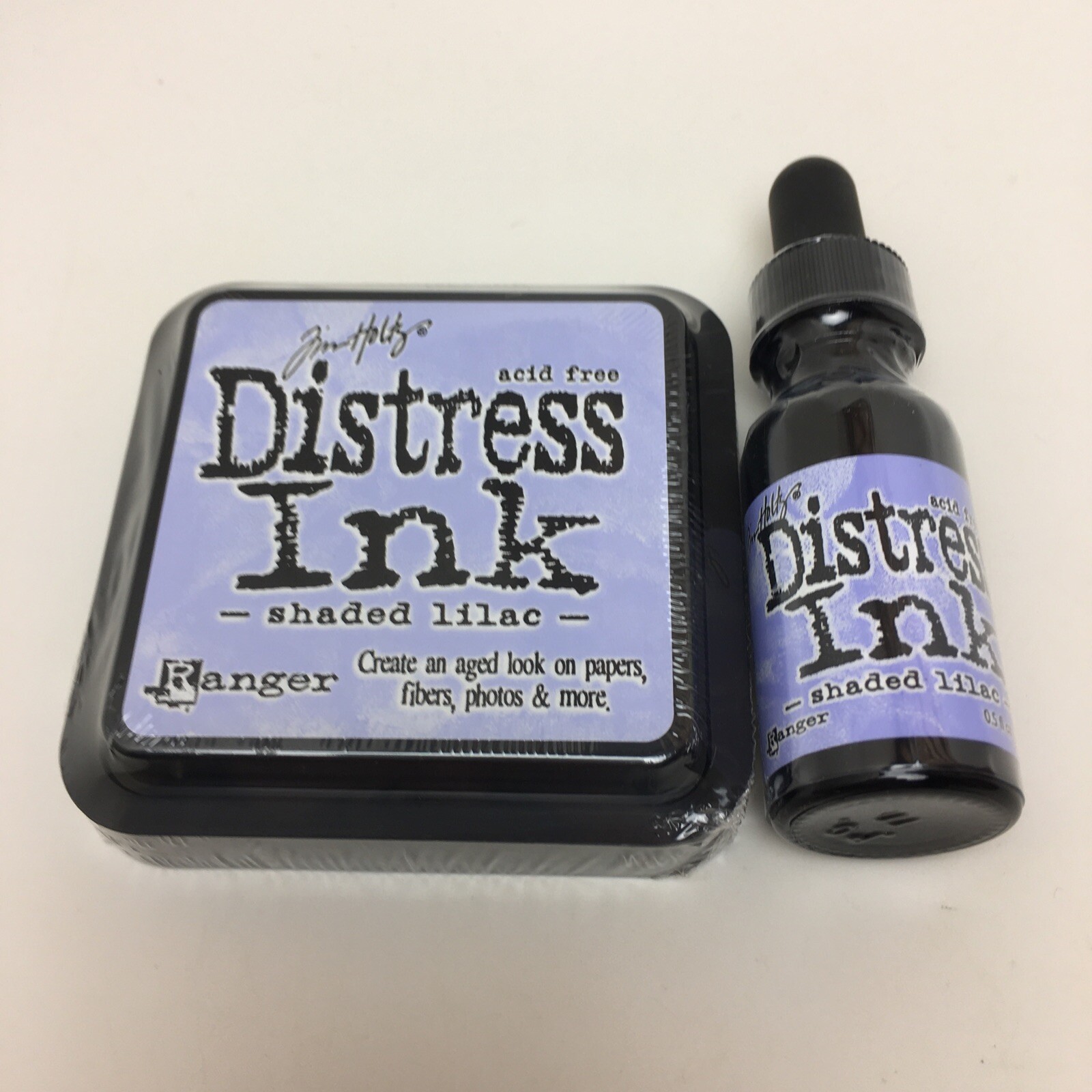 Ranger Tim Holtz Shaded Lilac Distress Ink Pad & Reinker, 2 Item Bundle